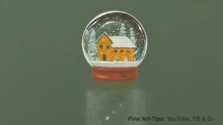 How to Draw a Crystal Ball With Snow - Christmas DIY