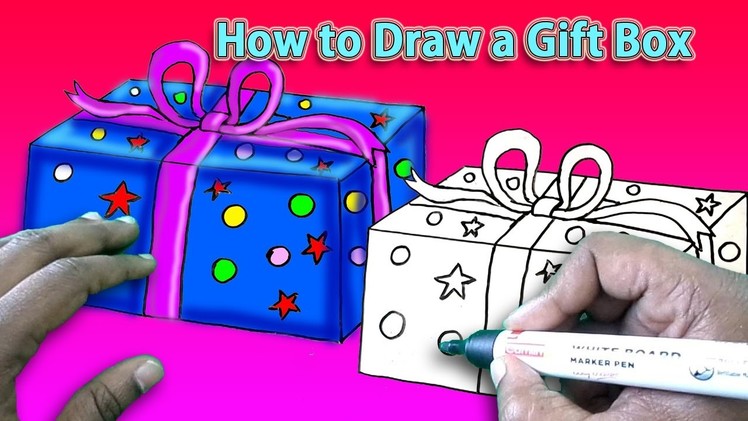 How to Draw a Gift Box Simple Drawing Tutorial for Beginners Art and Shade