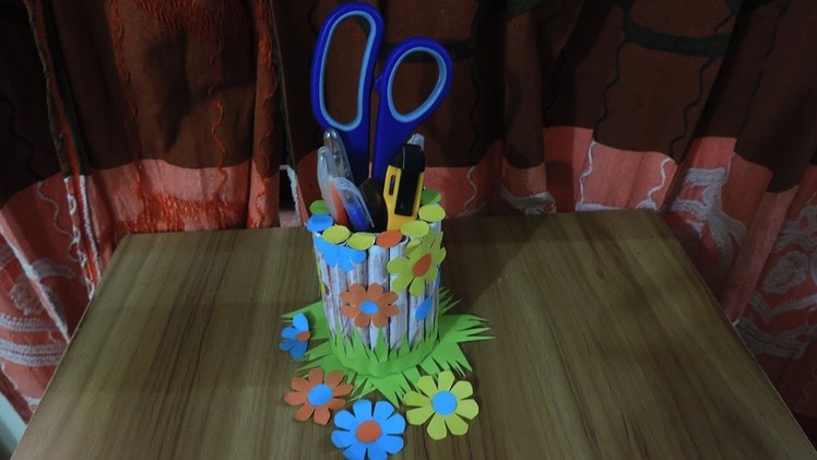 How To Make Creative Pen Holder By Decoration Idea 673