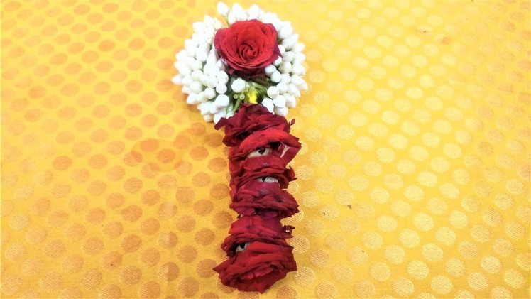 How To Make Garland Chandni Flower (Nanthiyavattai)With Small Rose|Wedding Design Garland