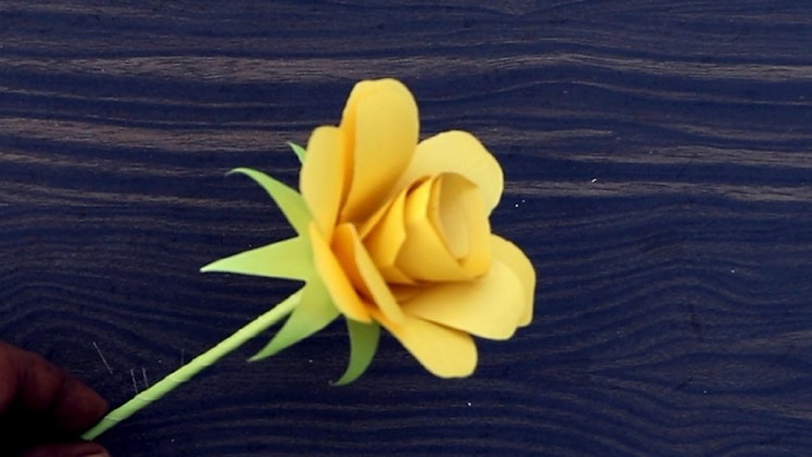 How to Make Origami Paper Yellow Rose | DIY Paper Crafts for Christmas Gift Ideas
