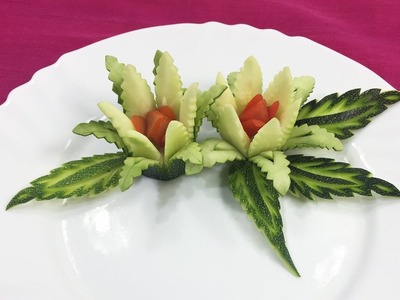 How To Make Zucchini Flower Carving Garnish - Zucchini Flower Carving Designs