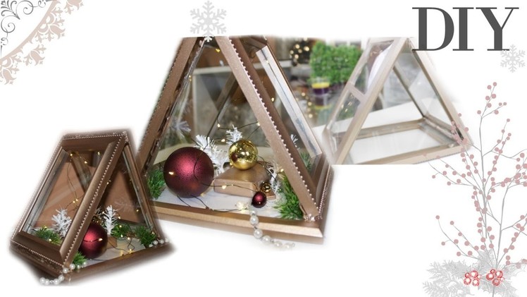 HOW TO: Triangular Lantern Display | Holiday | Winter | Dollar Store DIY | Rose Gold Home Decor