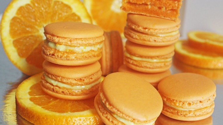 Orange French Macarons | Homemade French Macarons | How to make French Macarons