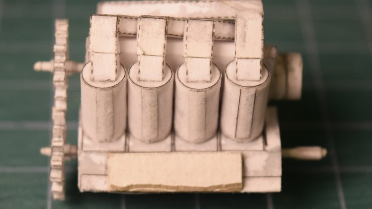 Stunning working paper model of v8 engine