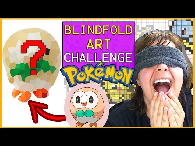 BLINDFOLD ART CHALLENGE ROWLET POKEMON SUN and MOON  polymer clay tutorial easy Craft MINIATURE DIY