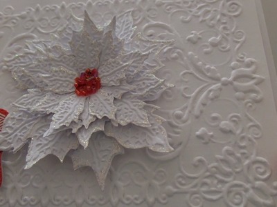 Christmas Cards using Tim Holtz Tattered Poinsettia Die