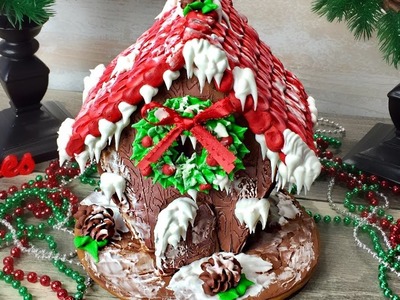 Christmas Gingerbread House with Sugar Pine Cones by TaleCookies