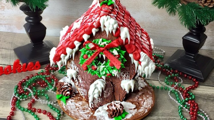 Christmas Gingerbread House with Sugar Pine Cones by TaleCookies