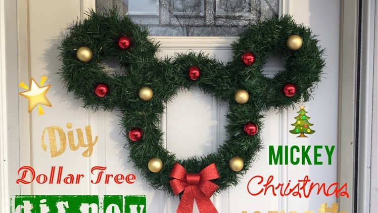 Disney Mickey Christmas Wreath | DIY Dollar Tree