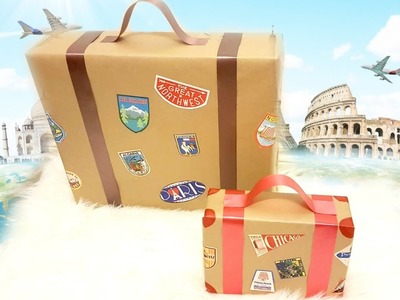 How To Wrap A Present Like A VINTAGE SUITCASE! DIY Gift Wrap Idea
