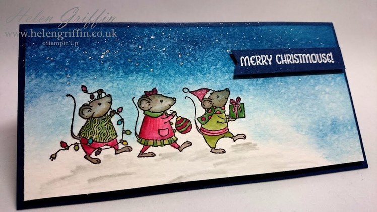 Merry Mice Blender Pen Faux Watercolouring Christmas Card