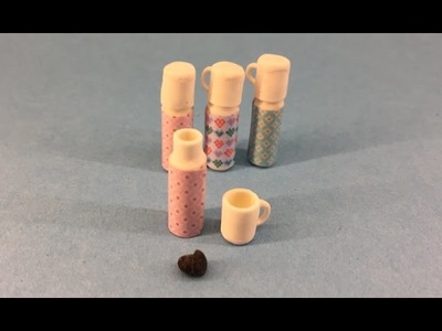 Polymer Clay Miniature 1 to 12 - Thermos With Cup And Plug