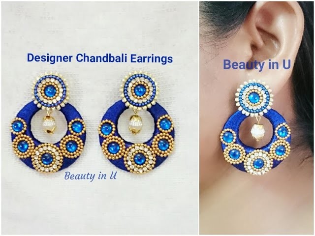 Designer Chandbali Silk Thread Earrings | Tutorial