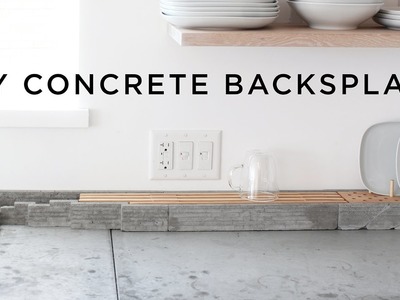 DIY Concrete Backsplash and Dish Rack