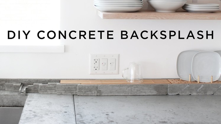 DIY Concrete Backsplash and Dish Rack