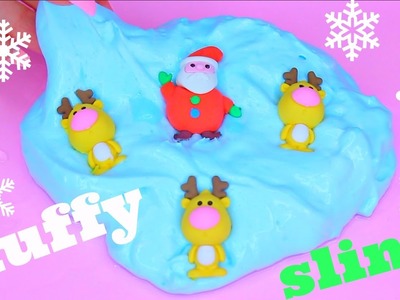 DIY Fluffy Slime! Santa & Reindeer Fluffy SLIME for Christmas