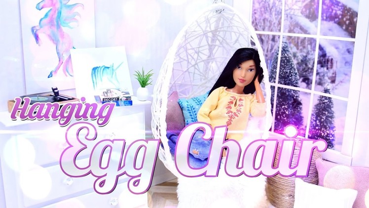 DIY -  How to Make: Hanging Egg Chair - Dollhouse Decor - Doll Crafts - 4K