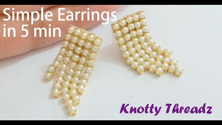 | DIY | How to make Simple Earrings in 5 minutes at Home | Tutorial | Knotty Threadz !!