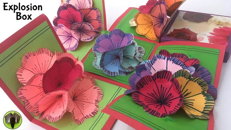 "EXPLOSION 3D Flower Popup Card Box" - Tutorial by Paper folds