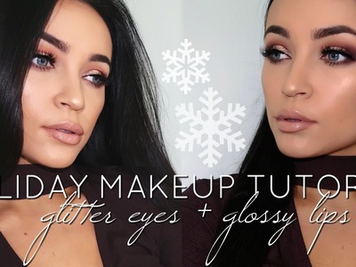 Holiday Makeup Tutorial: Glitter Eyes + Glossy Lips | Stephanie Ledda
