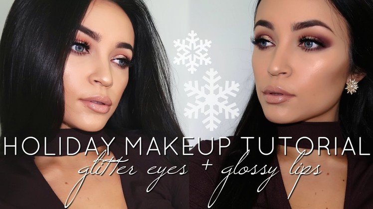 Holiday Makeup Tutorial: Glitter Eyes + Glossy Lips | Stephanie Ledda
