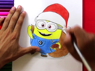 How to draw a minion at christmas  - Cómo dibujar un Minion en Navidad
