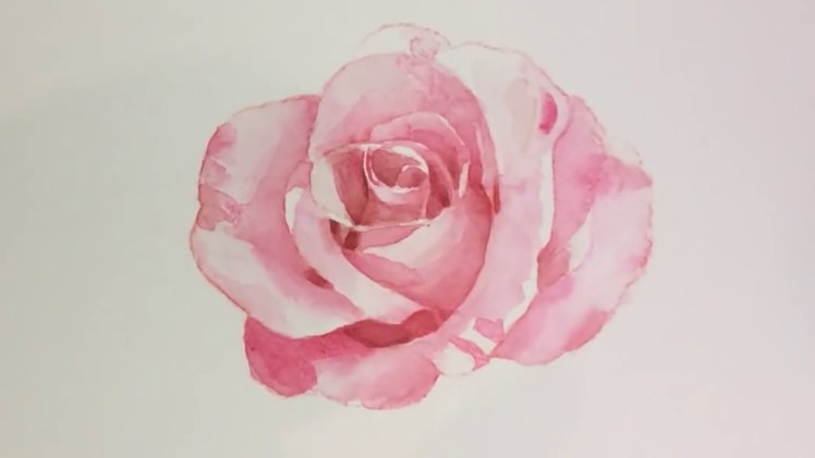 How to draw a rose - watercolor tutorial