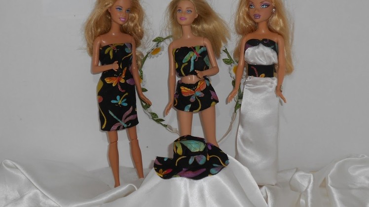 How to Make a Barbie Doll Skirt.Dress (Super Easy)