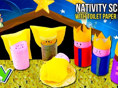 How to make a NATIVITY SCENE with TOILET PAPER ROLLS 