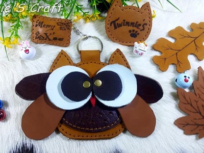 How to make an owl leather coin purse key chain