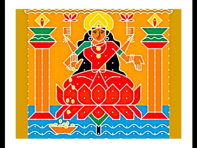 How to Make Goddess Lakshmi rangoli |Sacred Symbols to Invite Goddess Lakshmi |mahalakshmi drawing