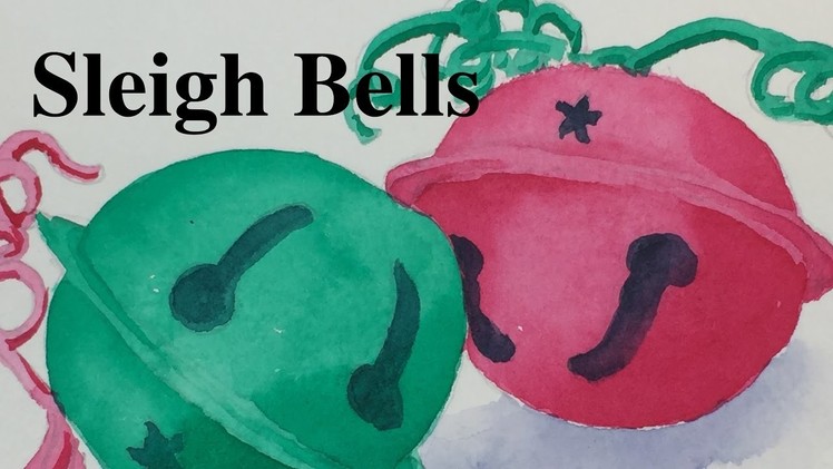 How to Paint Sleigh Bells Jingle Bells in Watercolor tutorial Watercolor Silver