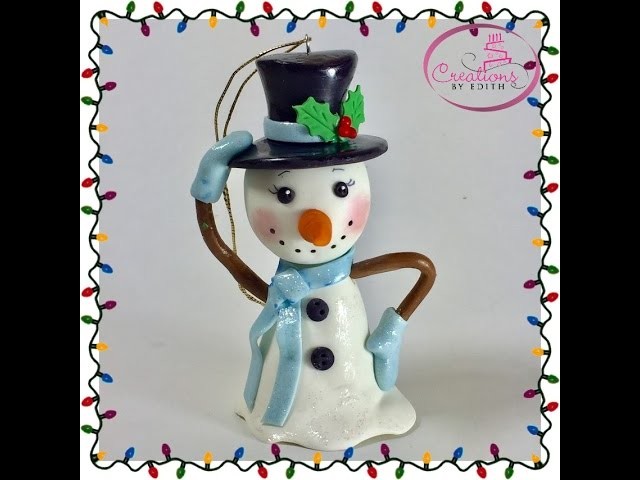 Snowman.hombre de nieve tutorial in cold porcelain.gumpaste