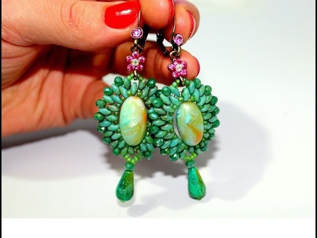 TUTORIAL:Come fare Orecchini con Perline e Cristalli.How to make earrings with beads and crystals