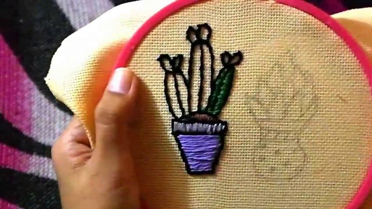 Beginner Hand Embriodery. First Time Doing Hand Embriodery. Cactus Stitch
