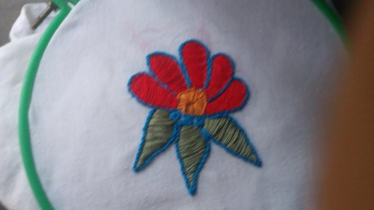 Bharwa kadai( satin stitch ) embroidery design. learn bharwa kadai in simple steps. 