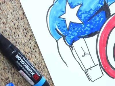 Captain America 20 Minute Sketch Full Color Real Time