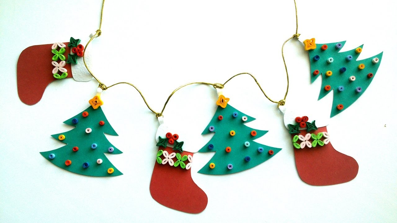 Christmas Decorating Ideas DIY Quilling Paper Christmas Garland
