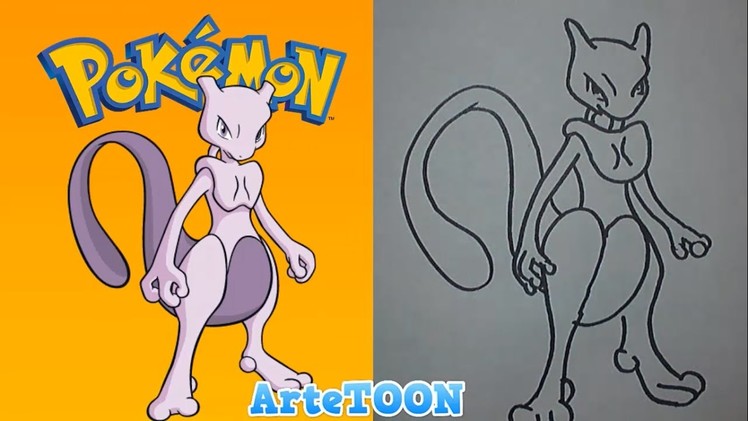 Como dibujar a newtwo | how to draw mewtwo pokemon