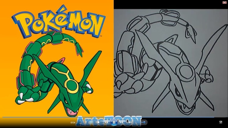 Como dibujar a Rayquaza (Pokemon) - How to Draw Rayquaza- Pokemon