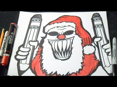 Cómo dibujar a Santa Claus (Payaso) Graffiti