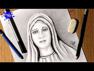 Como Dibujar la virgen Maria - How to Draw the virgin mary