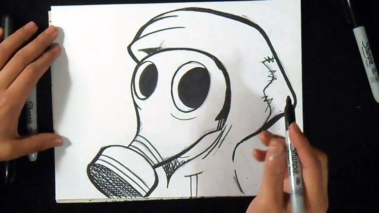 Cómo dibujar Mascara de Gas Graffiti