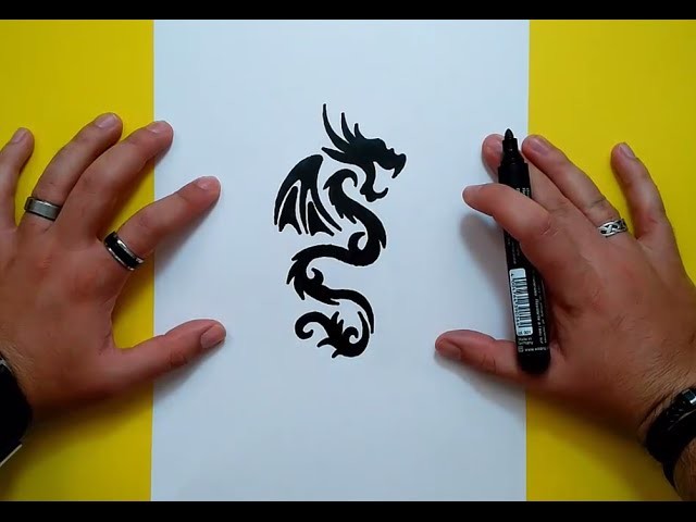Como dibujar un dragon tribal paso a paso 3 | How to draw a tribal dragon 3