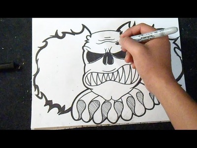 Cómo dibujar un Payaso Graffiti (Diseño Fácil 2)