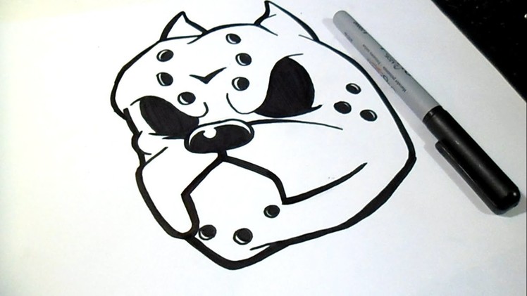 Cómo dibujar un Perro (Pitbull) Graffiti | Thinkd art - | ZaXx