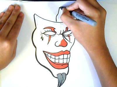 Cómo dibujar una Mascara de Payaso | Graffiti