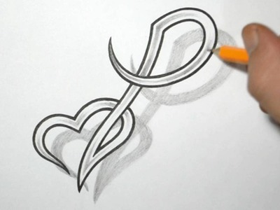 Designing Letter P and Heart Combined - Tattoo Design Ideas