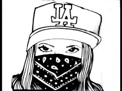 Drawing a gangsta babe with a bandana
